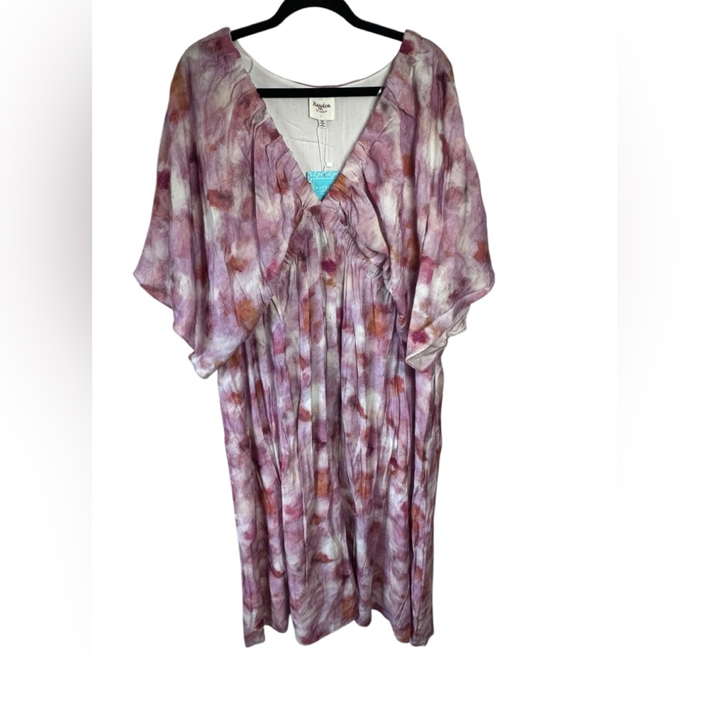 Hayden Los Angeles Lucille Midi Dress Drape Sleeves NWT Size 3XL Elastic Detail